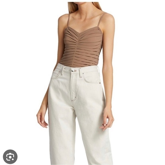 Goldsign Hutton Ruched Nude Bodysuit - Picture 2 of 11